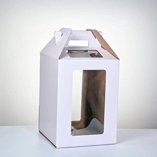 Коробка под кулич 12,5х12,5х15 см, белая